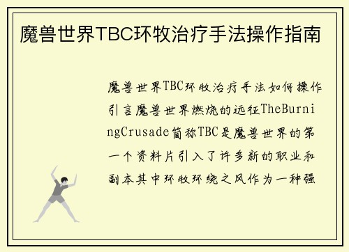 魔兽世界TBC环牧治疗手法操作指南